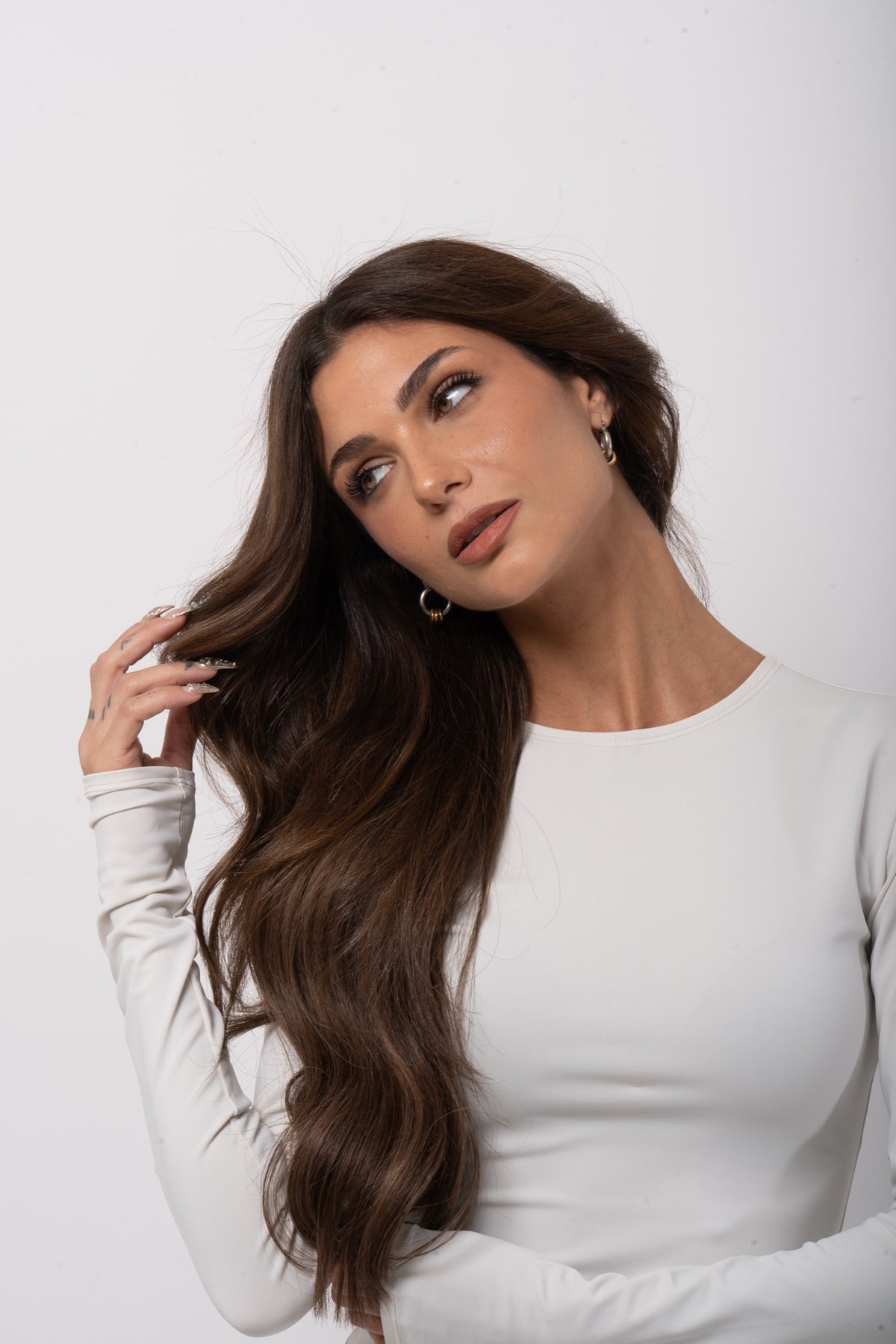 Model wearing the Hadrill Miracle Weft